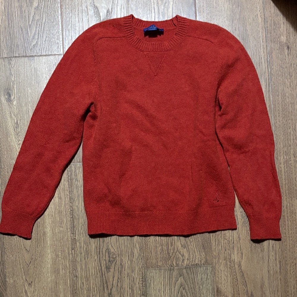 Pendleton Men’s Lamb’s Wool Sienna Red/Burnt Orange Crewneck Sweater size Large